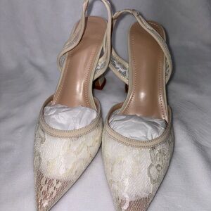 Chic Cream Lace Women's Heels